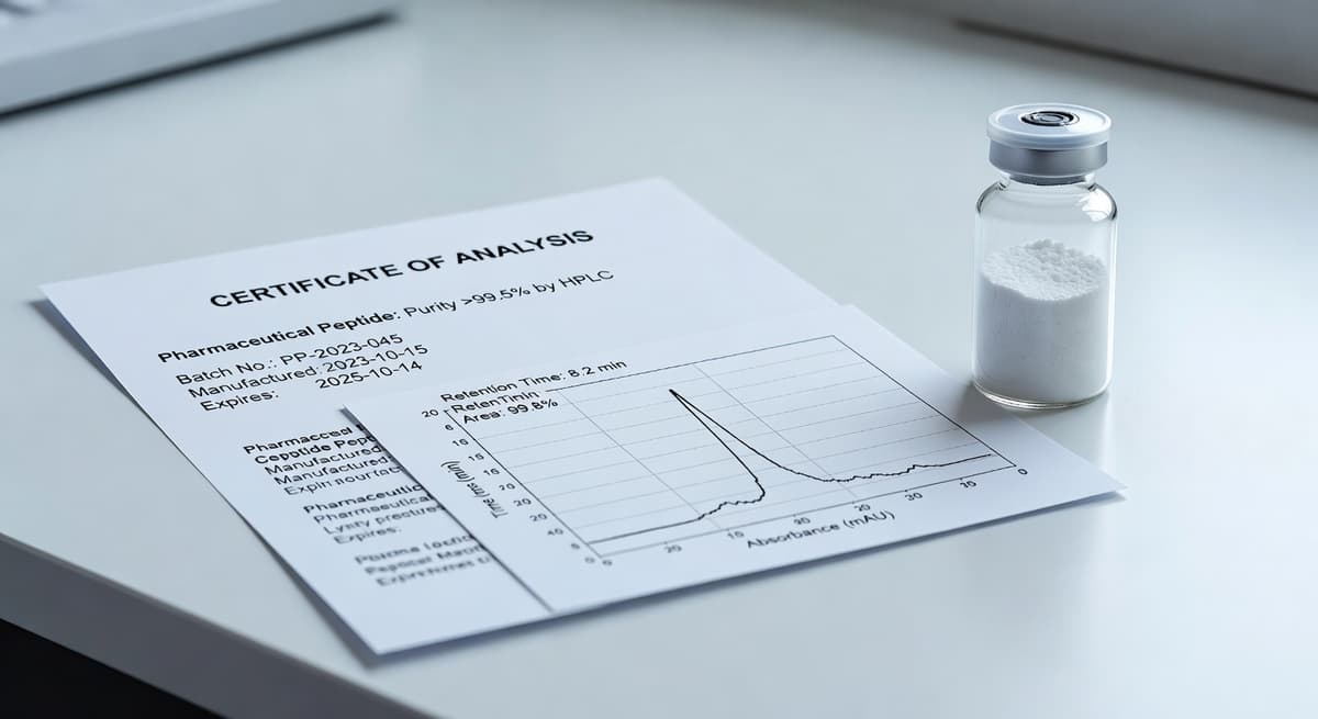 Certificate of Analysis with HPLC chromatogram