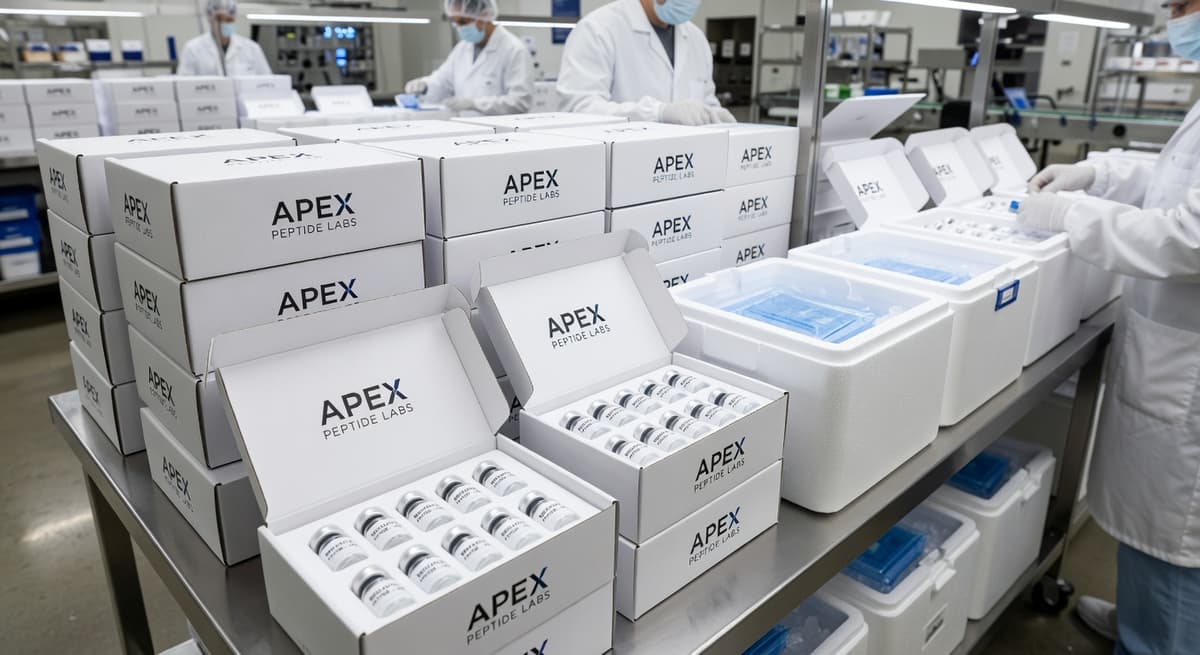 Peptide order being prepared for shipping
